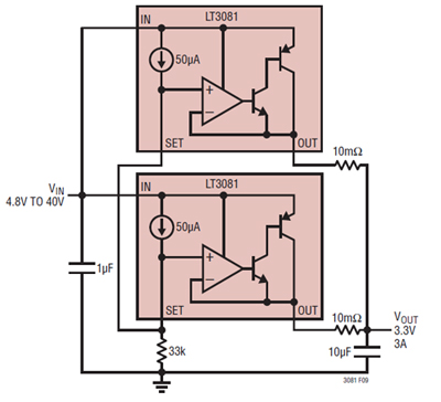Linear Tech paralleling multiple LT3081s